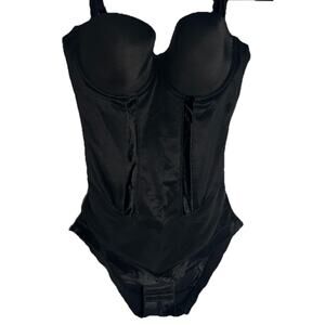 Christian Siriano Black Shapewear Bodysuit Corset Slimming Coquette Festival Lg